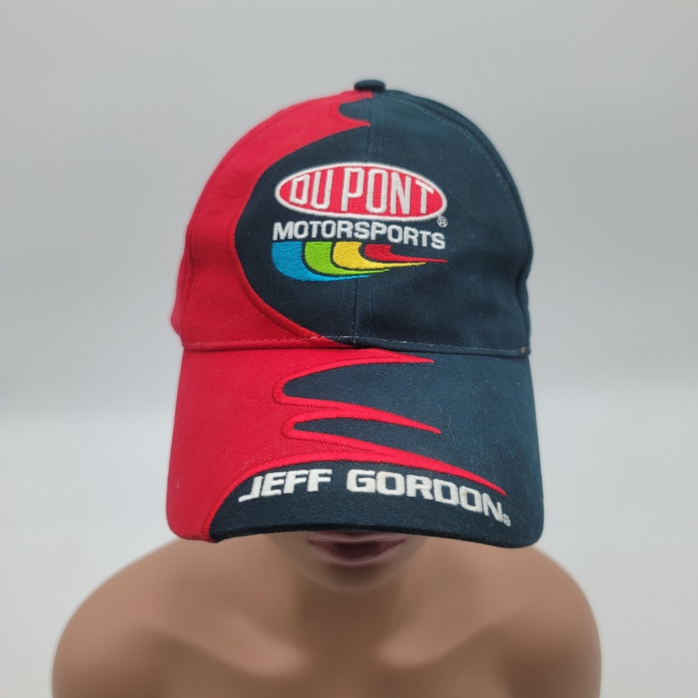 NASCAR Jeff Gordon DuPont Motorsports Hat 24 Red Navy Blue Adjustable Racing Cap